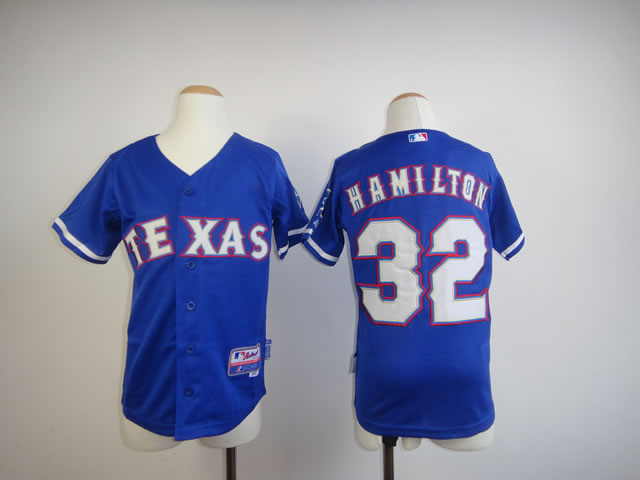 Youth Texas Rangers #32 Hamilton Blue MLB Jerseys->youth mlb jersey->Youth Jersey